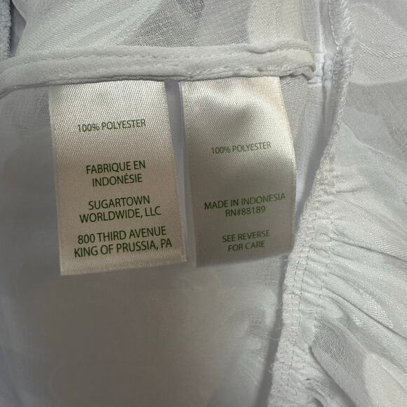 Lilly Pulitzer Linley Dress Cover Up White Collared Shirtdress Sheer Ruffle XS - Picture 7 of 8